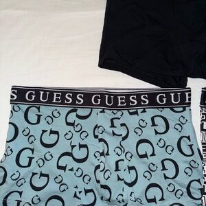 Guess Light Blue and Black Patterned Boxers